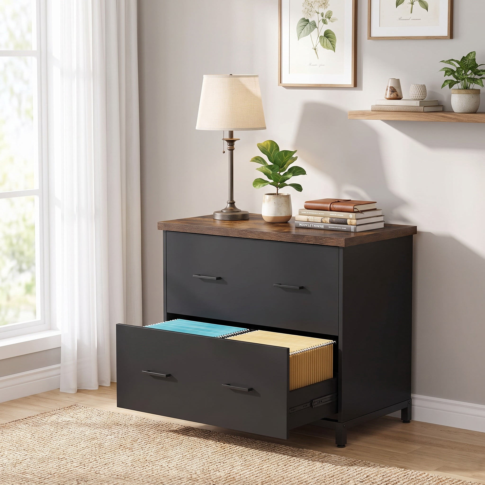 Dextrus 35 inch Legal Size Deep Metal Locked Office Lateral File