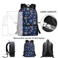 thumbnail image 6 of Uourmeti Durable Backpack for Shopping School, 17 Inch Smooth Zippers School Backpack, Paw Print Bones Stars, 6 of 6