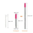 thumbnail image 2 of Unique Bargains 1 Set Reusable Telescopic Stainless Steel Straws with Silicone Nozzle, Fuchsia, 2 of 6