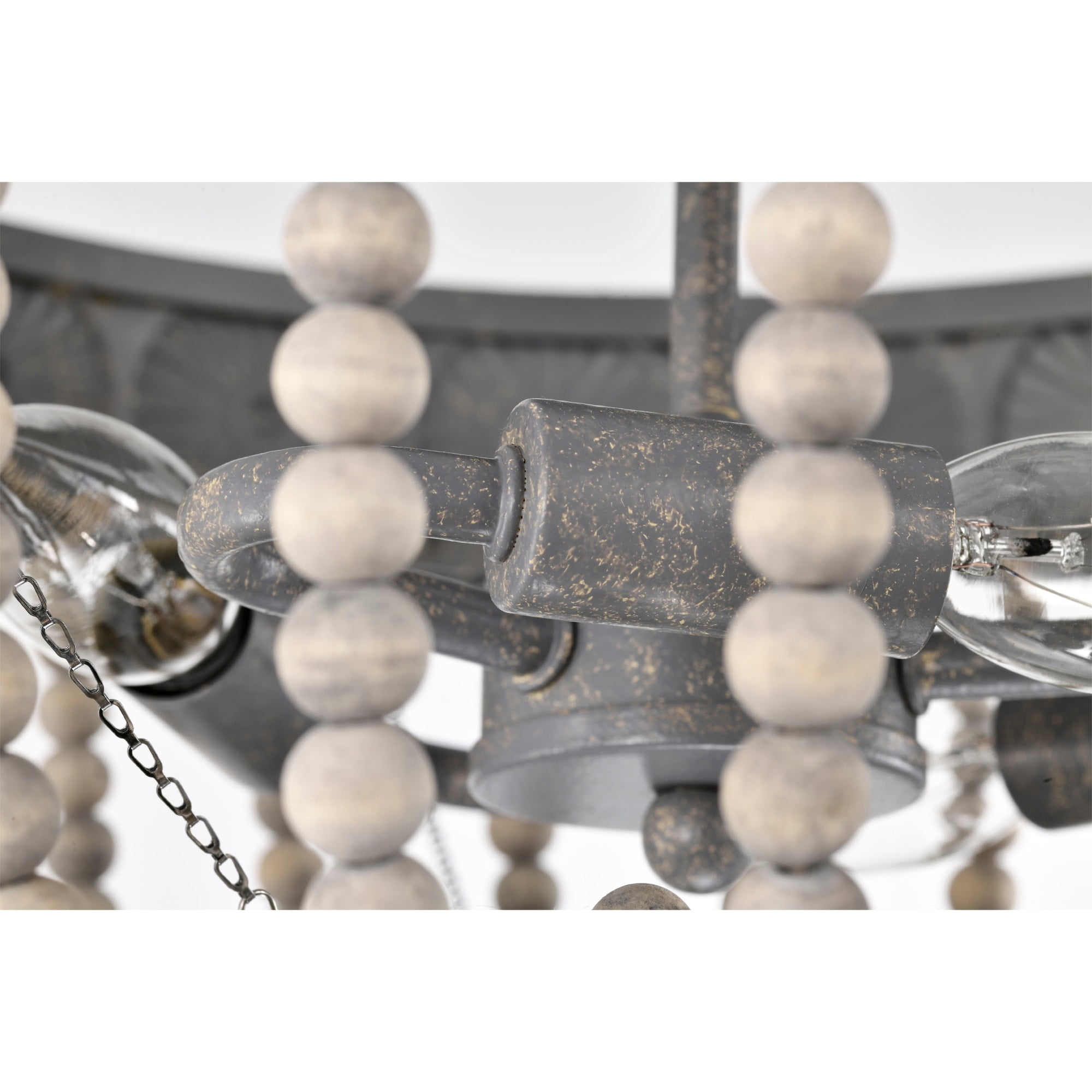Warehouse of Tiffany IMC841C-3 16 in. Poury Indoor 3-Light Weathered Grey Flush Mount Ceiling Light with Light Kit