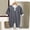 Gray, variant on Fesfesfes Baby Toddler Kids Striped Long Sleeve Romper Jumpsuit with Button Placket, Soft Polyester Crewneck Onesie Outfit for Daily Fall Winter Play Wear 0-18 Months Old.