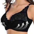 thumbnail image 2 of Pretty Comy Women's Underwire Bra Minimizer Lace Floral Bra Unlined Unpadded Plus Size Full Coverage Bra, 2 of 4