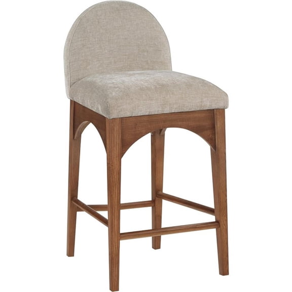 Meridian Furniture Waldorf Beige Chenille Fabric Stool