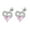 Silver, variant on 20G 1 Pair Heart Stud Earring Pink Zirconia Cartilage Conch Helix Piercing Gold Color Ear Piercing Jewelry