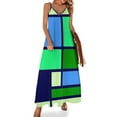 thumbnail image 1 of Nuevo vestido sin mangas azul verde con diseño estilo Mondrian Vestido para embarazadas Vestidos de noche, 1 of 7