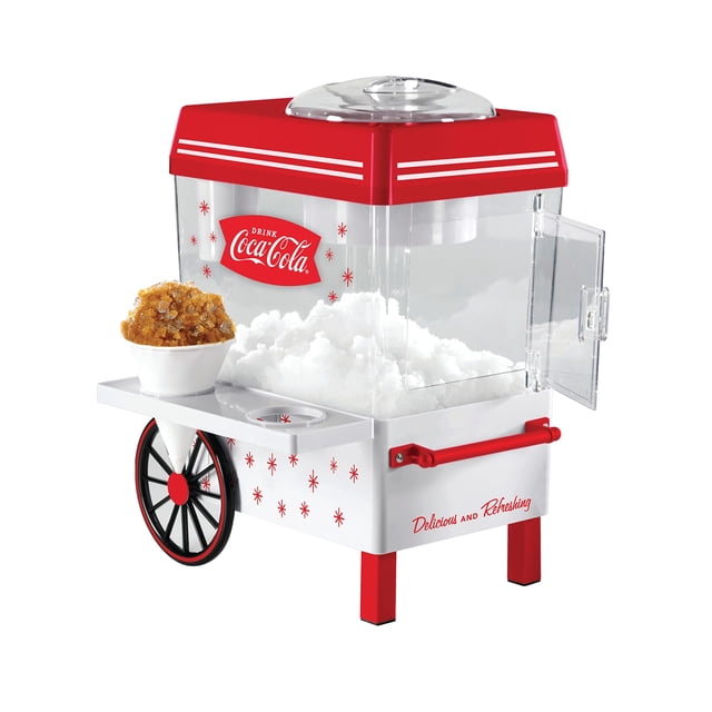 Nostalgia Coca-Cola Machine à Glace Pilée en Forme de Cône de Neige - Machine à Slush Rétro Coke de Table Prépare 20 Friandises Glacées - Comprend 2 Gobelets en Plastique Réutilisables et de la Glace