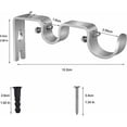 thumbnail image 2 of 3 Pcs Supports de Tringle à Rideaux, Support Mural de Tringle Ajustable, Supports Doubles pour Tringle à Rideaux, Supports Muraux en Métal Robuste avec Vue pour Rideau de Fenêtre, 2 of 5