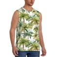 thumbnail image 2 of Uemuo Green Hawaii Palms Pattern Men's Sleeveless T-Shirt,Muscle Athletic Tank Top, Moisture-wicking Quick-dry Breathable Classic Tee Top for Gym Run Outdoor Sports-Small, 2 of 8