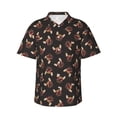 thumbnail image 2 of Picia Bulldog with Sunglasses Gentle Cotton Regular Fit Short Sleeve Casual Hawaiian Shirt for Men-Small, 2 of 8