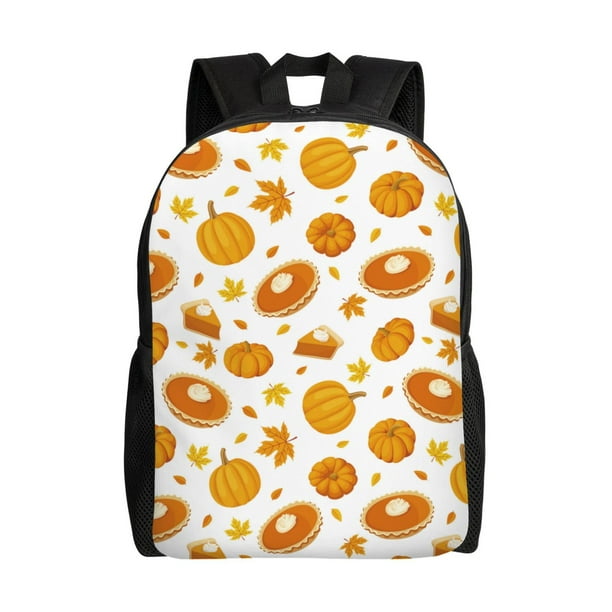 Fotbe Pumpkin Maple Leaves Mochila de Viaje para Laptop, Mochila Ejecutiva Delgada y Resistente 15.6"