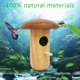thumbnail image 4 of Columpio de pájaro de madera nido de pájaro en forma de hongo creativo para jardín al aire libre hogar, 4 of 8