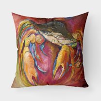 Carolines Treasures JMK1249PW1818 Crab Stars Canvas Fabric Decorative Pillow  18H x18W multicolor