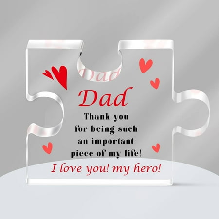 Fathers Day Personalized Gifts For Dad From Daughter Son | Bonus Dad Gifts For Men | Best Dad Gifts For Father Premium Acrylic Puzzle Keepsake | Birthday Gift For Dad Who Wants Nothing