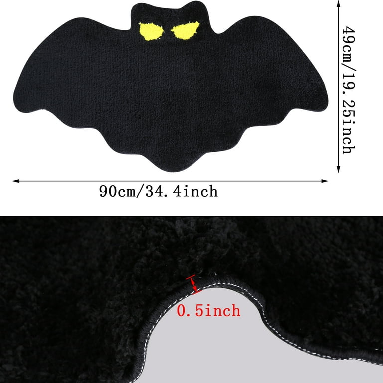Halloween Bat Bath Mat - Rugs Bat Decor - Bats Bathroom Rug Decoration  Black Gothic Gift Goth Gifts Room Decorations Spooky Witch Witchy Home  Batman Cute Mats for Kitchen Bedroom Addams Family