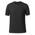 thumbnail image 4 of Men's V Neck T Shirt European Style Solid Color Casual Sports Tee Short Sleeve Comfortable Pullover Undershirt Men's Tops T-Shirt Casual Crew Neck Loose, 4 of 5