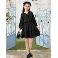 thumbnail image 4 of Girls Dresses,Solid Casual Tiered Swing Midi Dress for Girls 7-8 Years, 4 of 5