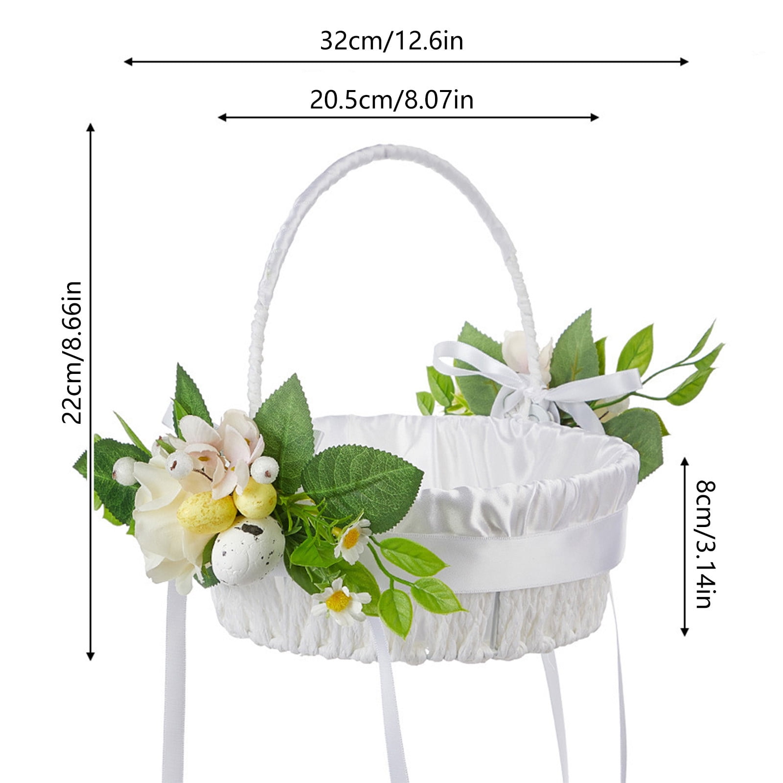Easter Basket Decoration Portable Easter Flower Basket Home Decoration Simulation Decorative Flower Basket Western Wedding Flower Basket