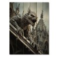 thumbnail image 3 of Designart "Gargoyles of Notre Dame in France" France Print on Natural Pine Wood, 3 of 5