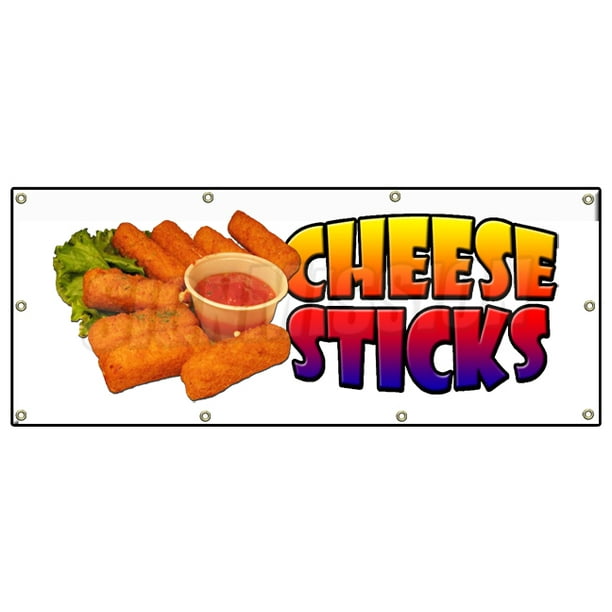 48"x120" CHEESE STICKS BANNER SIGN mozzarella concession new fried hot