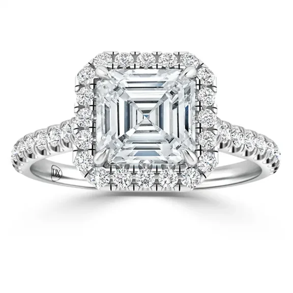 1 Carat Asscher Cut Lab Grown Diamond Solitaire Engagement Ring in 10K Gold | Valentine Day Gift | IGI Certified
