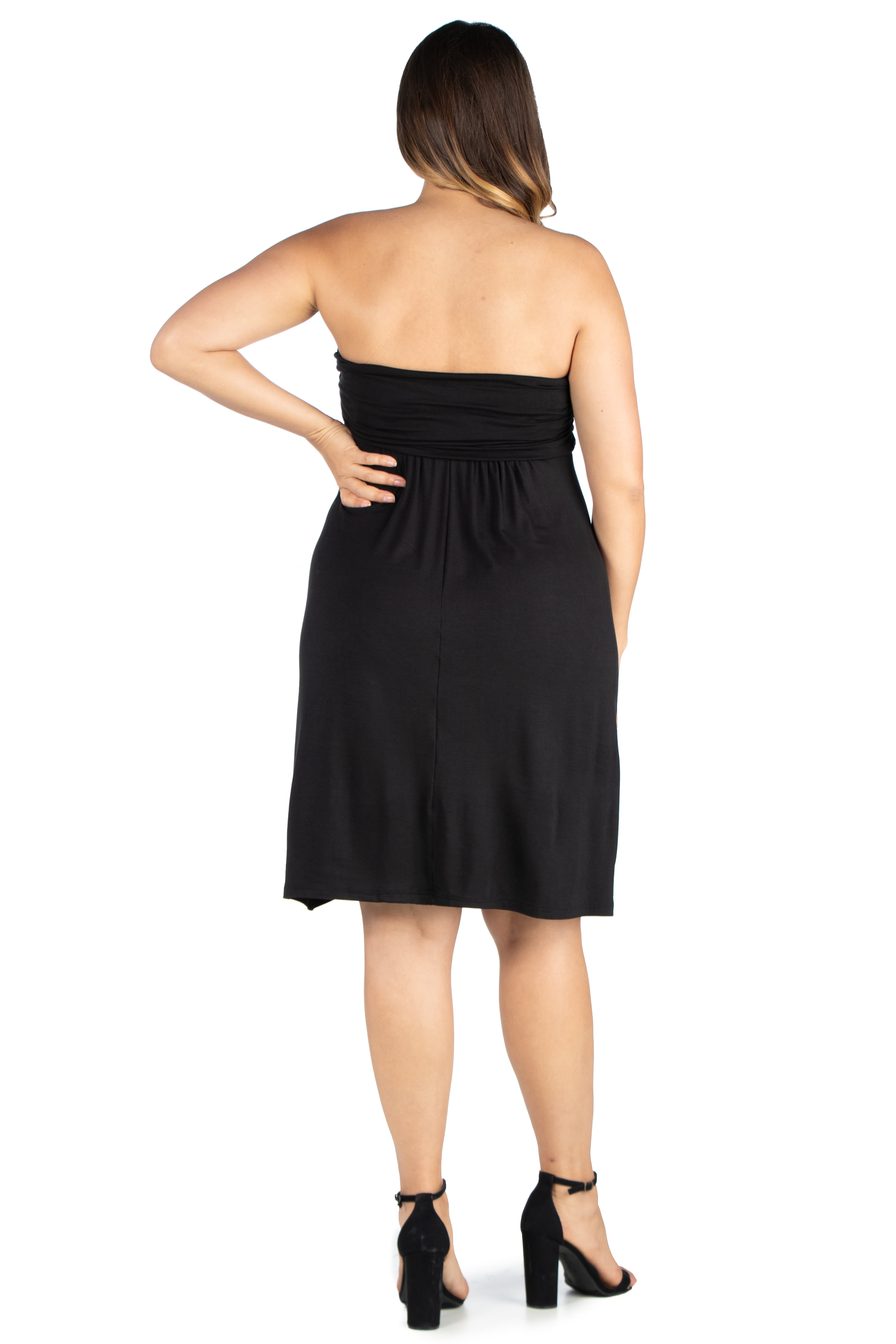 Women’s Plus Size Knee Length Strapless Mini Dress