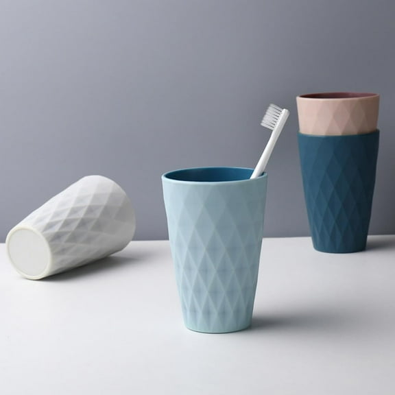 Bathroom Cup Holder Set, 2-Piece Scandinavian Design, 450ml Drop-Resistant, Toothbrush & Drink Tumbler