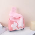 thumbnail image 5 of Unique Bargains 1 Pc Knitted Wrist Bag Flower Letter Gift Bag Pink, 5 of 5