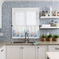 thumbnail image 6 of Half Window Curtain 36 Inches Long, Coastal Coral Window Treatment Curtain Drapes, Blue Ocean Starfish Seagrass Watercolor Small Tier Curtains for Bathroom Over Sink, 27.5"x36", 2 Panels, 6 of 7