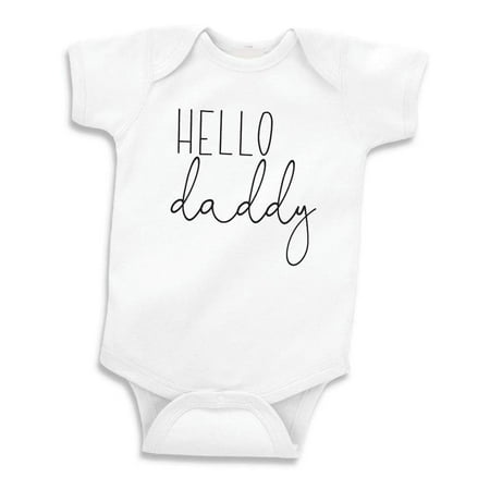 

Bump and Beyond Designs Hello Daddy Surprise Pregnancy Announcement to New Dad (White 3-6 Months)