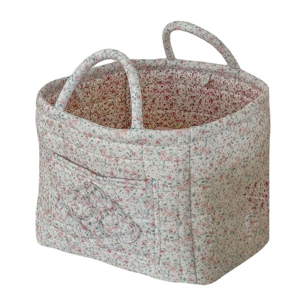 Bewildely Elegante y ligera caja de almacenamiento para juguetes en la sala de estar, cesta floral para ropa sucia. Almacenamiento y organización del hogar tipo+3