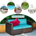 thumbnail image 5 of Costway 2PCS Patio Rattan Corner Sofa Sectional Furniture Blue Cushion, 5 of 11