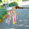 thumbnail image 4 of Colorful Bike Tassels Ribbon Fashion Bike Handlebar Streamers Funny Bicycles Ornaments for Kids Children B PP+PET Red Yellow Blue,2 x Strap pendant, 4 of 8