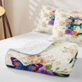 thumbnail image 4 of Feelyou Floral Alphabet E Twin Quilt Set for Women Girls, Watercolor Groovy Rose Twin Coverlet Set, Multi-Color, 2-Piece, 4 of 7