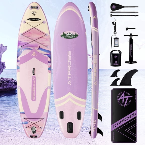 Ultifit Inflatable Paddle Board Extra Wide 450 Lbs Capacity Anti-Slip Design with SUP Accessories 11'6" x 35" Purple