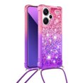 thumbnail image 2 of Funda para Xiaomi Redmi Note 13 Pro Plus 5G Brillantina Líquida Divertida Reluciente y con Cristales en Movimiento Cuerpo Cruzado con Cordón Ajustable, 2 of 5