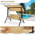 thumbnail image 5 of Costway 3-Seat Outdoor Porch Swing Adjustable Canopy Padded Cushions Steel Frame Beige, 5 of 10