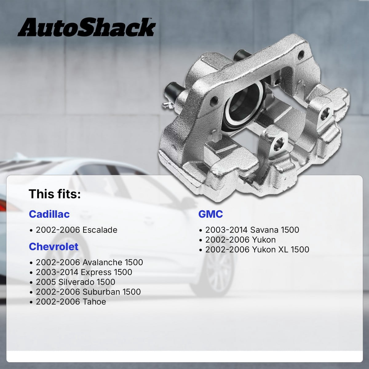 AutoShack Rear Brake Calipers for Chevrolet, Tahoe 2002-2006 Silverado 1500 2005 Suburban 1500 2002-2006, RWD V6 4.3L V8 4.8L 5.3L 6.0L, Left and Right, Pair