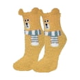 thumbnail image 2 of VONCOS Yellow Bear Socks for Women, Plush Fuzzy with 3D Ears, Cozy Animal Novelty Lounge Socks Cute Gift, 2 of 3