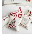 thumbnail image 4 of Lently Christmas Holiday Decorative Embroidered Throw Pillow Cover Cushion Case (A_ Square red 18x18Inch), 4 of 6