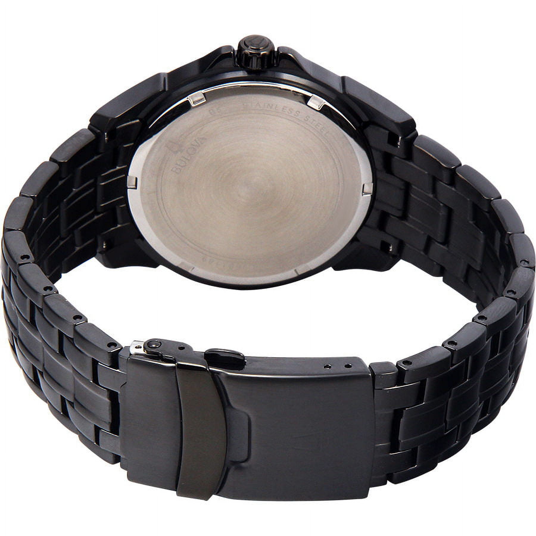 Bulova Men s Classic Wrist Watch Black Dial Stainless Steel Case Bracelet 98C121 Walmart