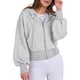 thumbnail image 2 of Sudaderas con Capucha y Cremallera para Mujer, Sudaderas , Casuales, Cómodas y Bonitas, Chaquetas con Cremallera, Conjuntos de Otoño A . Gris S, 2 of 10