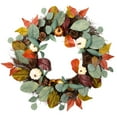 thumbnail image 2 of Northlight Pumpkin Pinecone and Gourd Artificial Fall Harvest Wreath - 24", 2 of 6