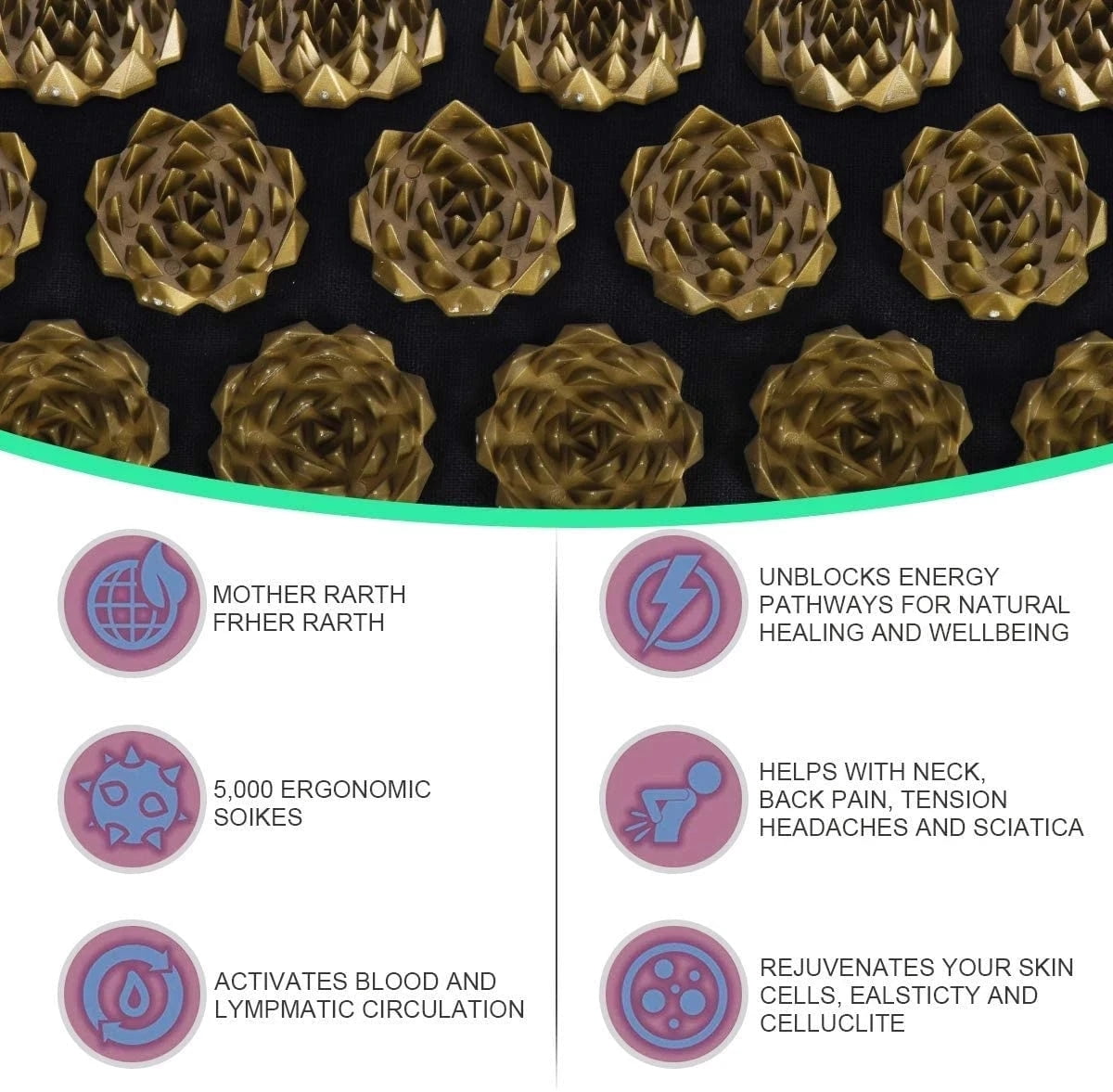 10xSport Acupressure Yoga Mat with Spikes