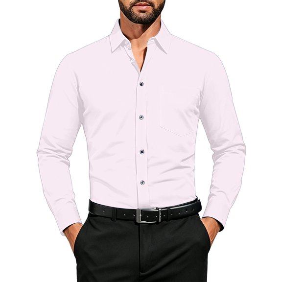 SRZYMJ Mens Dress Shirts Free Long Sleeve Button Down Shirts