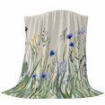 thumbnail image 6 of Botanical Flower Blanket Soft Cozy Warm Throw Blanket for Couch, Plush Fuzzy Flannel Fleece Blankets for Sofa, Watercolor Floral Herbs Farmhouse Retro Bed Blankets Lightweight Gifts for Men, 50"x80", 6 of 9