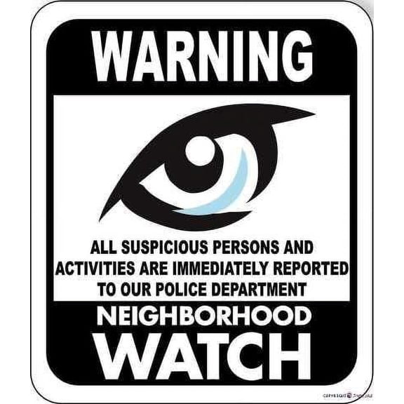 New Metal Tin Sign|Warning Neighborhood Watch Keep An Eye On Crime Outdoor Sign|Indoor And Outdoor Wall Decoration Garage Street Yard Metal Tin Sign 8x12 inches