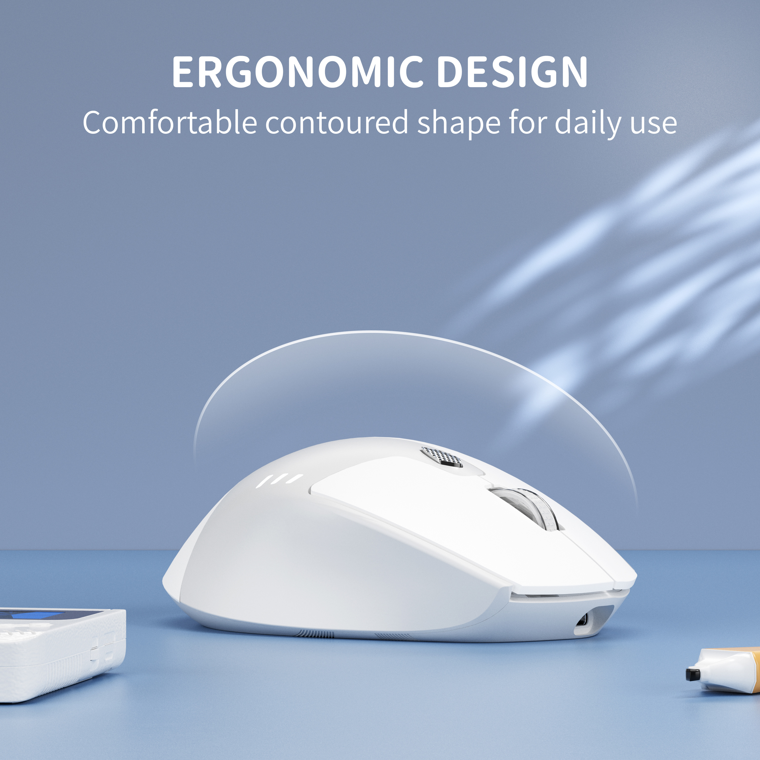 TENMOS Bluetooth Rechargeable Wireless Mouse, White photo 6