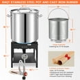 thumbnail image 2 of 84QT Stainless Steel Seafood Boiling Kit with Strainer and 200,000BTU Propane Burner, Crab Crawfish Boil Pot and Stove for Outdoors Cooking and Steaming, Large Stockpot, Non-Assembly, 2 of 7