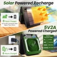 thumbnail image 4 of Veubew Camping Fan,Battery Operated Fan,20000mAh Rechargeable Personal Fan with Outdoor LED Light,Solar Charging,3 Speed,3 Timers Pivot 90°,Maximum Battery Life 16H for Office,Bedroom,Works, 4 of 9