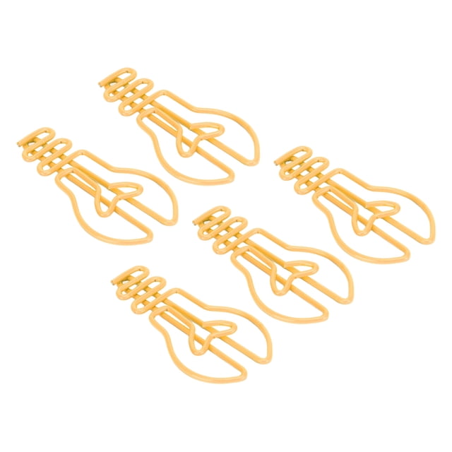 Paperclips, 100pcs Bulb Shape Paper Clips Prevention Plating Process Metallic Paper Clips Small Paper Clips Portable for Office Document Classification
